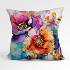 CUSHION Panel Abstract Ink Flowers 9 CP-145