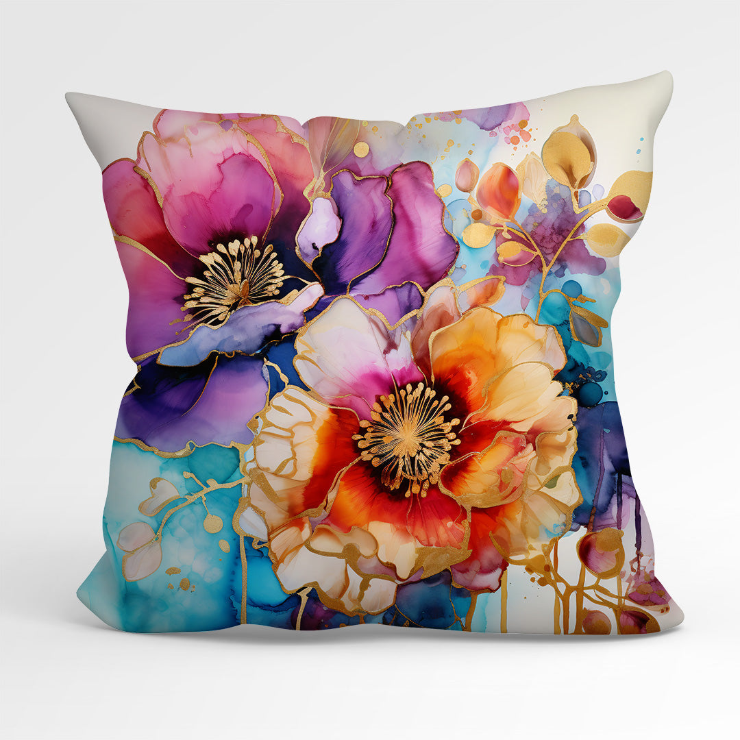 CUSHION Panel Abstract Ink Flowers 9 CP-145