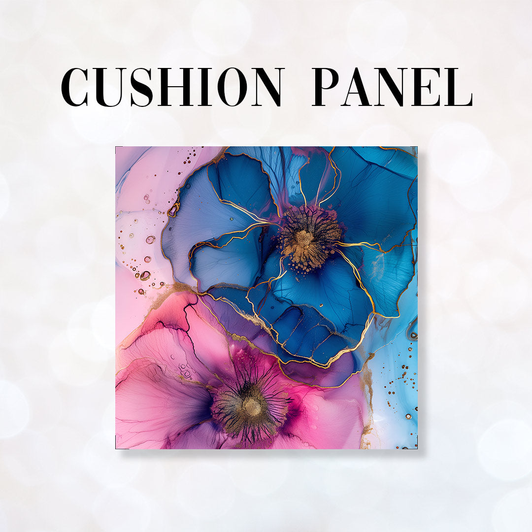 CUSHION Panel Abstract Ink Flowers 5 CP-146