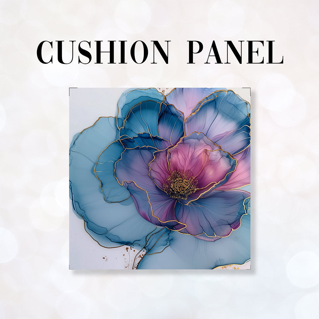 CUSHION Panel Abstract Ink Flowers 4 CP-147