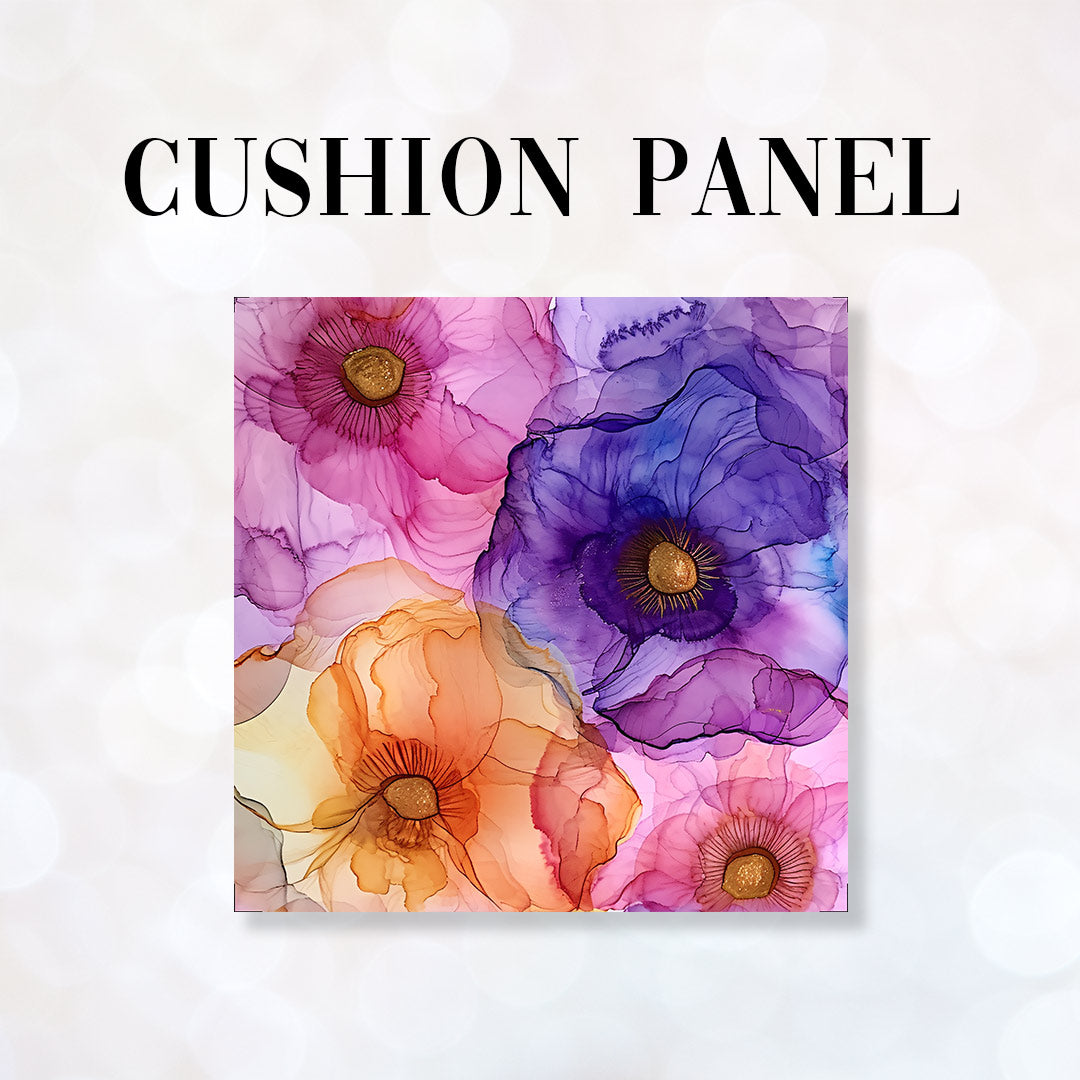 CUSHION Panel Abstract Ink Flowers 11 CP-151