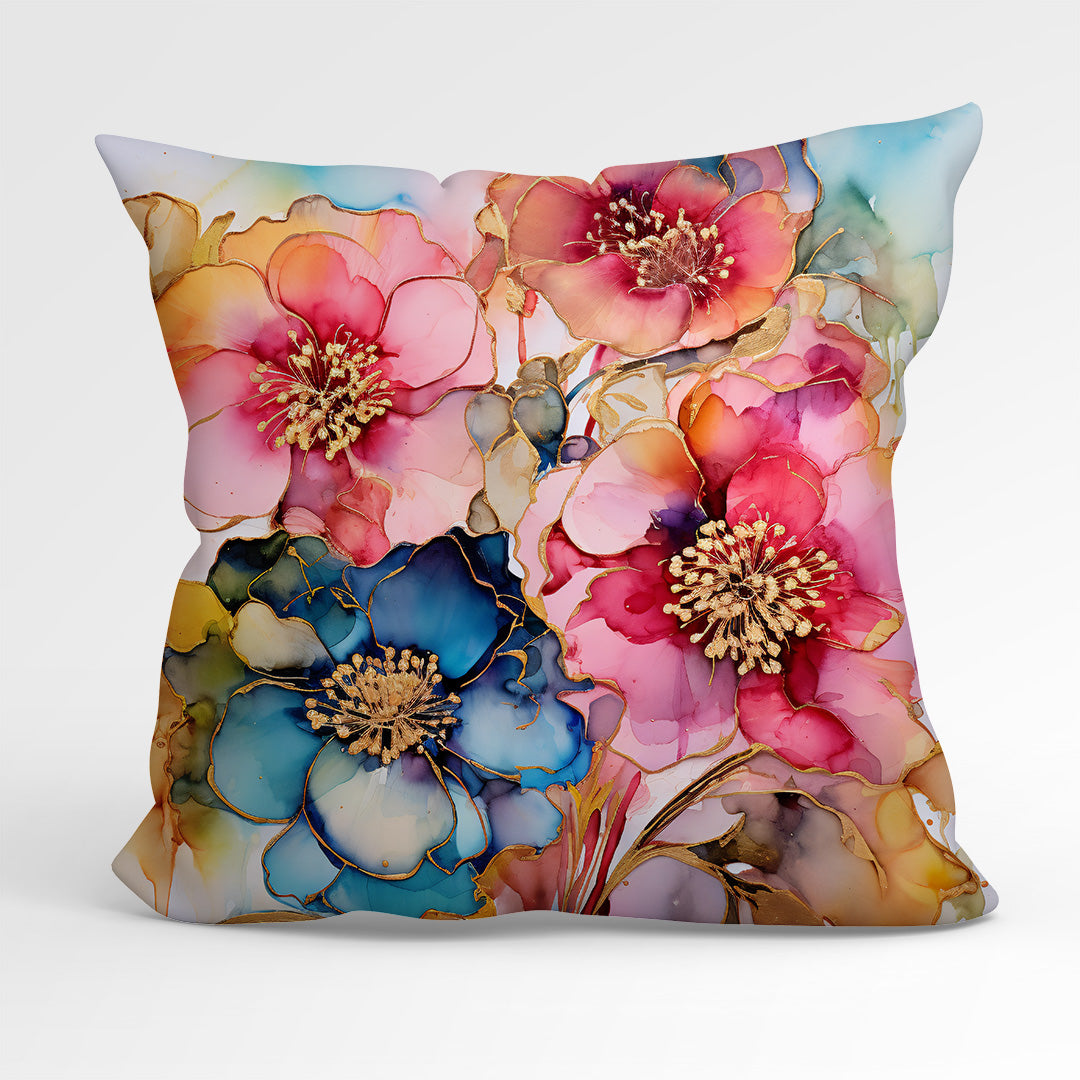 CUSHION Panel Abstract Ink Flowers 8 CP-152