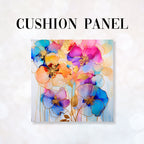 CUSHION Panel Abstract Ink Flowers 7 CP-153