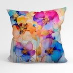 CUSHION Panel Abstract Ink Flowers 7 CP-153
