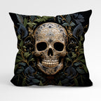 CUSHION Panel Dark Vines Skull CP-156