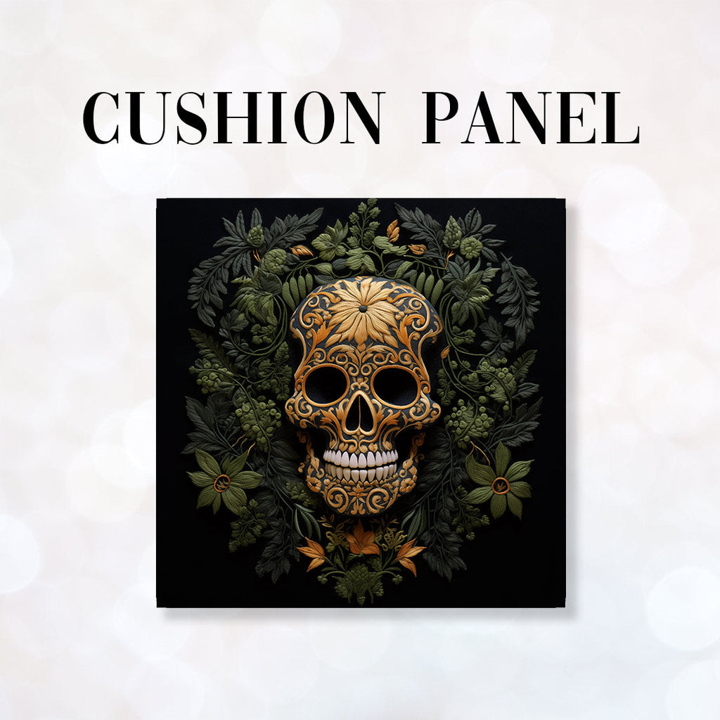 CUSHION Panel Gold Skull CP-164