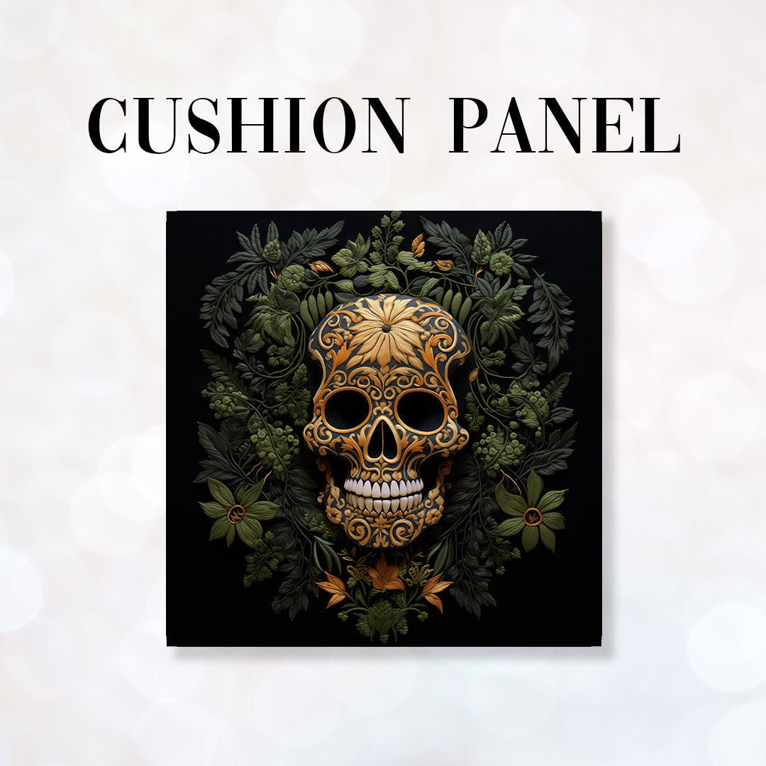 CUSHION Panel Gold Skull CP-164