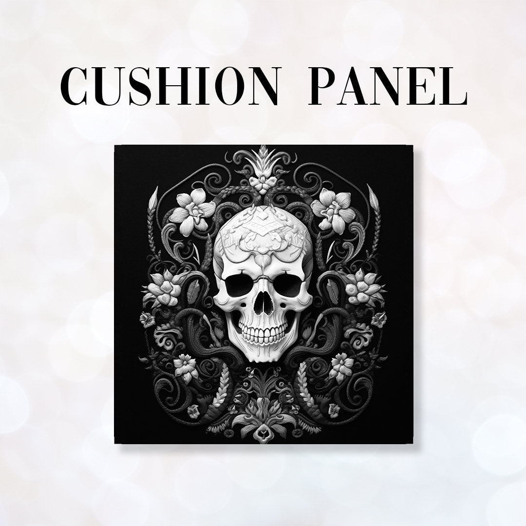 CUSHION Panel Obsidian Skull Mono CP-165