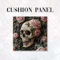 CUSHION Panel Pastel Roses Skull CP-166