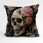 CUSHION Panel Pastel Roses Skull CP-166