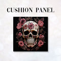 CUSHION Panel Pink Roses Skull CP-167