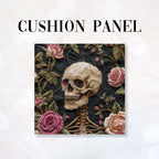 CUSHION Panel Skeleton and Roses CP-168