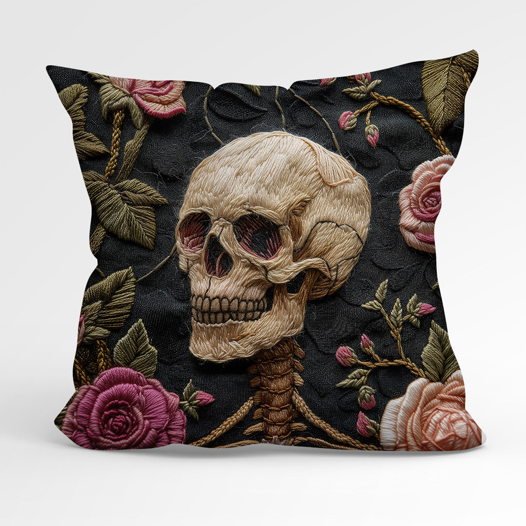 CUSHION Panel Skeleton and Roses CP-168
