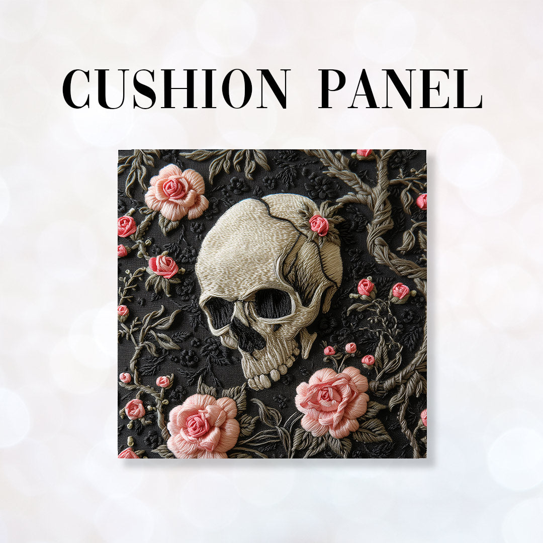 CUSHION Panel Skull and Roses CP-169