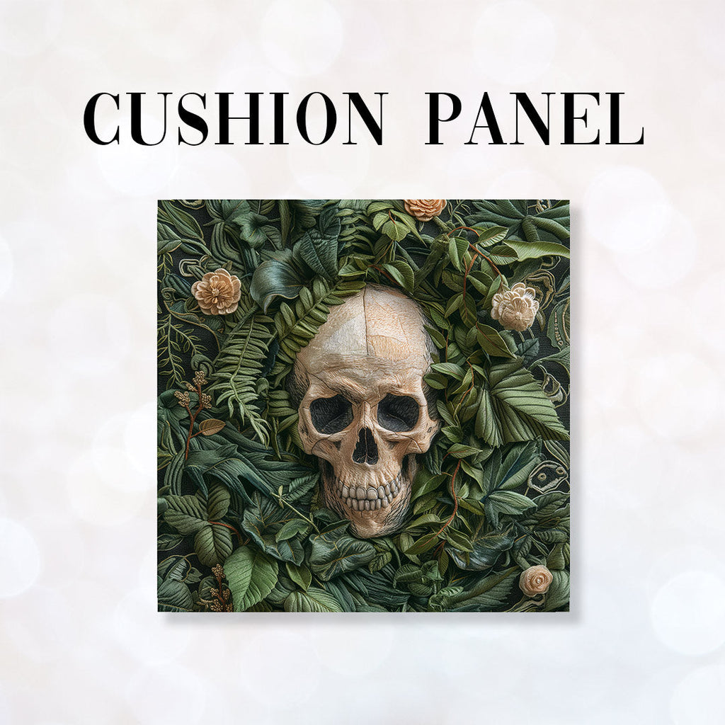 CUSHION Panel Botanical Requiem Skull CP-171