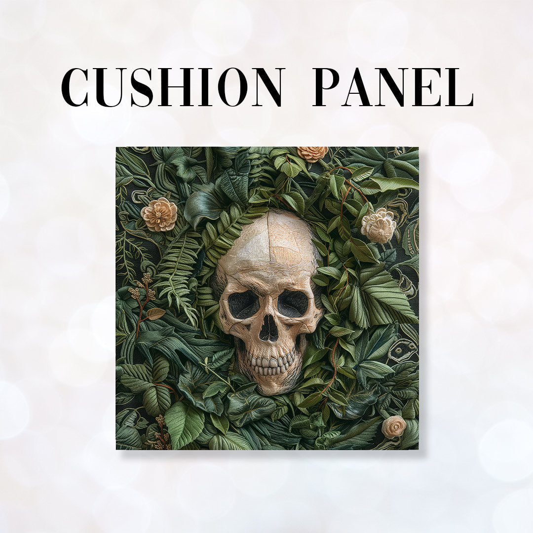 CUSHION Panel Botanical Requiem Skull CP-171