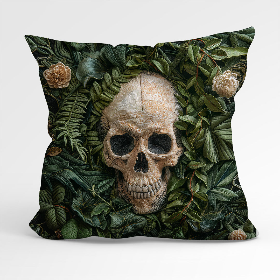 CUSHION Panel Botanical Requiem Skull CP-171