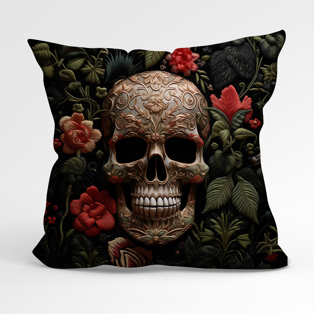 CUSHION Panel Dark Garden Skull CP-172