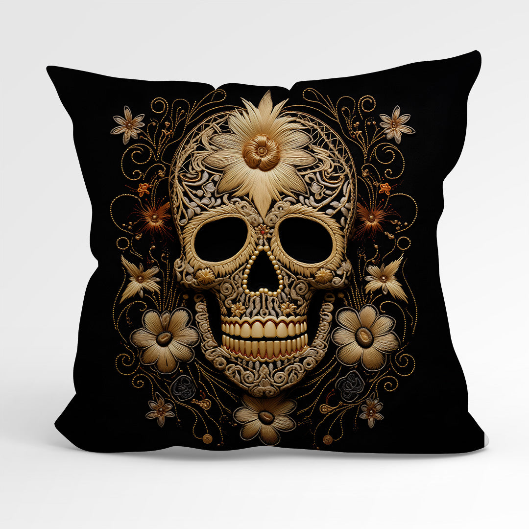 CUSHION Panel Golden Skull CP-174