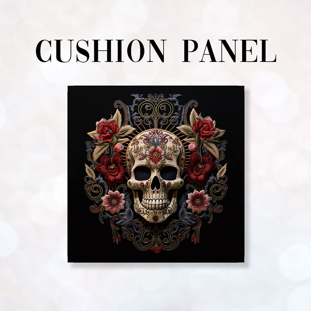 CUSHION Panel Memento Flori Skull CP-176