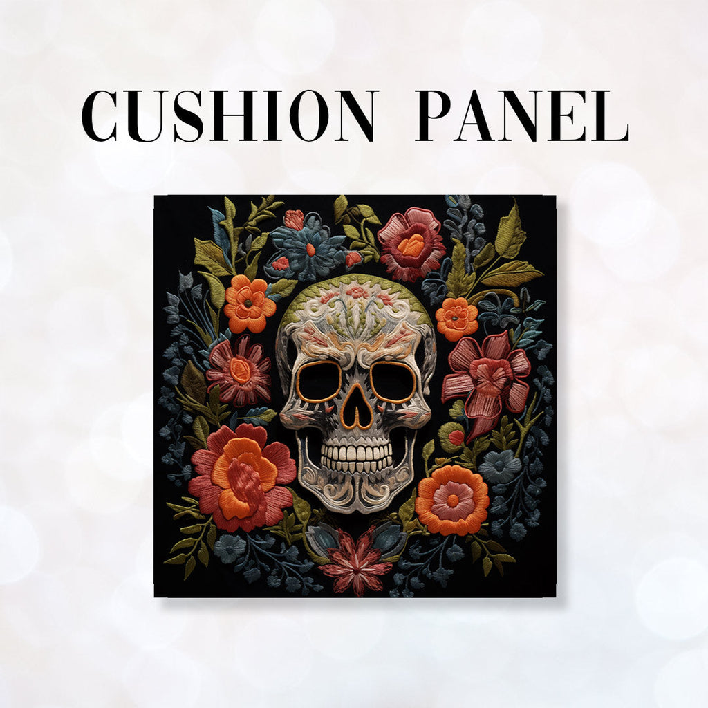 CUSHION Panel Skull In Bloom CP-178