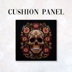 CUSHION Panel Sunset Bloom Skull CP-179