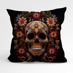 CUSHION Panel Sunset Bloom Skull CP-179
