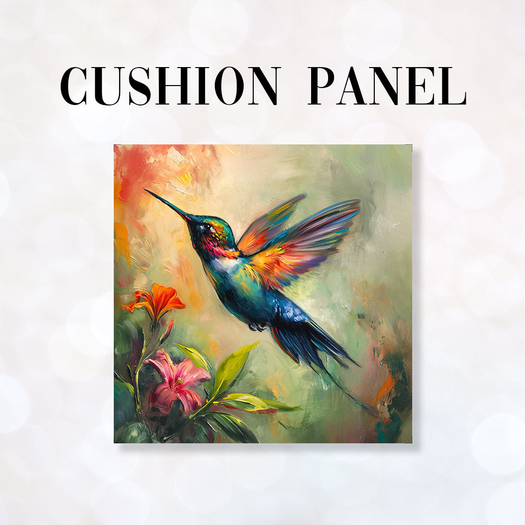 CUSHION Panel Hummingbird Painting CP-129