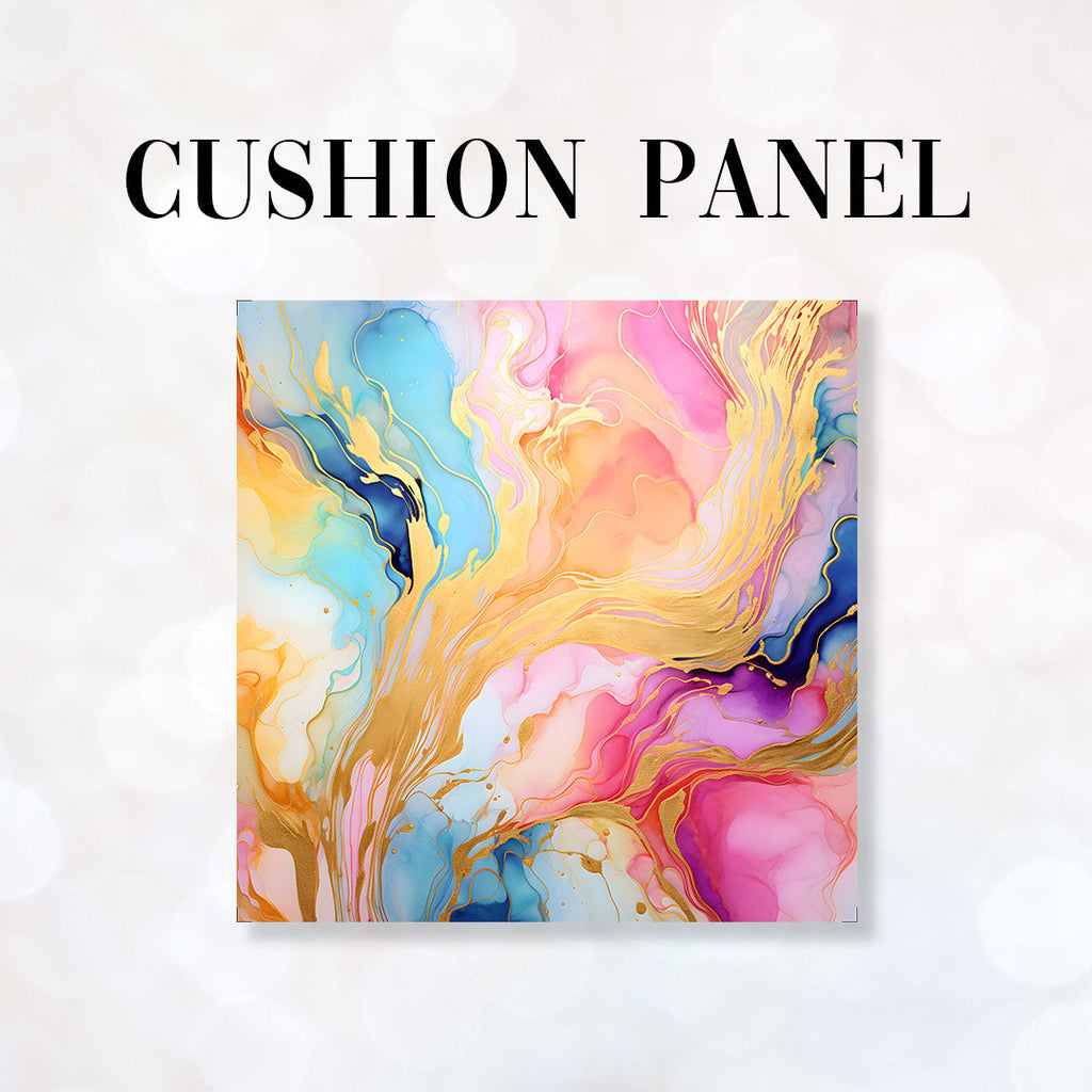 CUSHION Panel Ink Abstract Pink and Gold CP-133