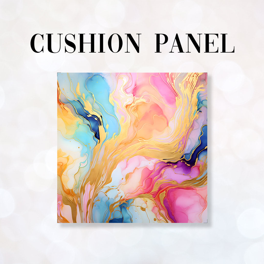 CUSHION Panel Ink Abstract Pink and Gold CP-133