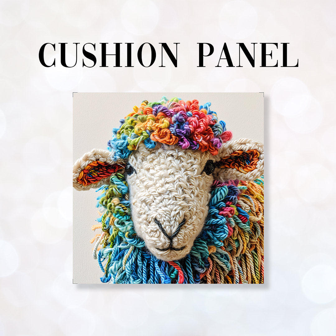 CUSHION Panel Knitted Sheep CP-134