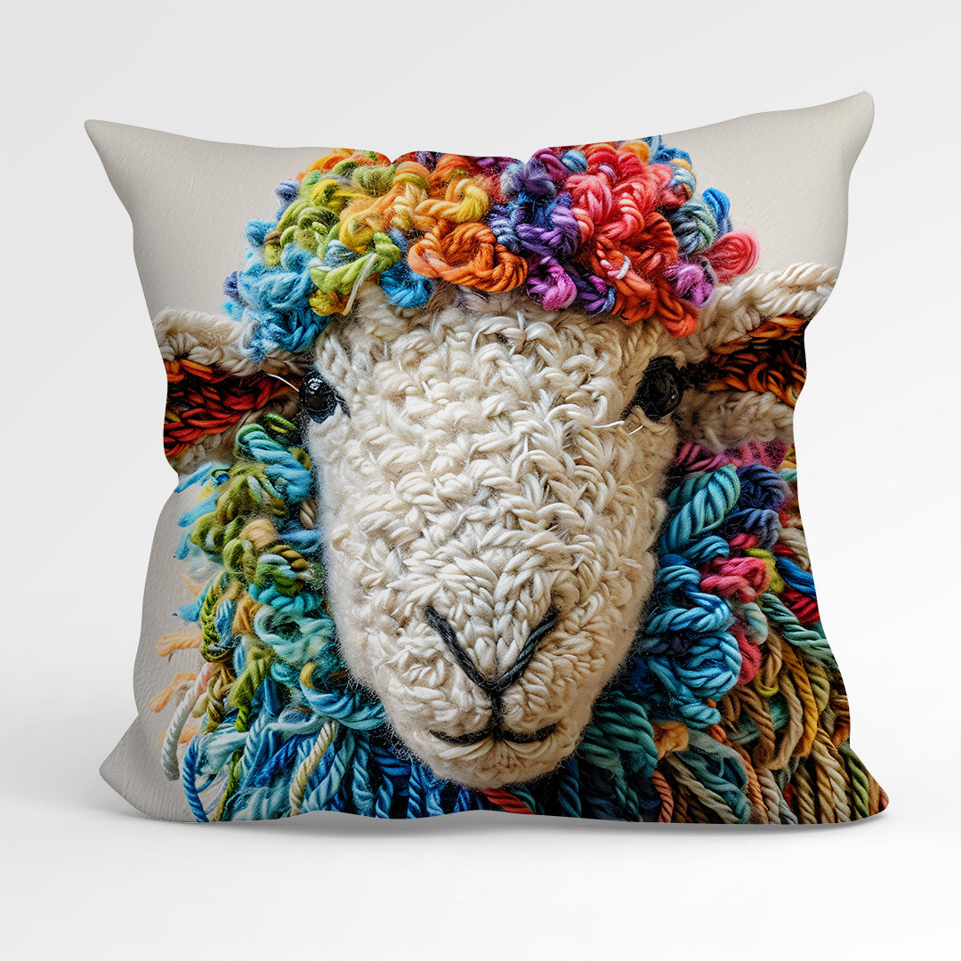 CUSHION Panel Knitted Sheep CP-134
