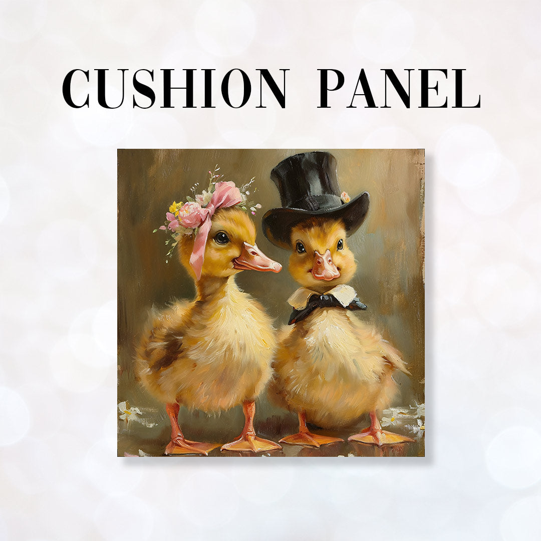 CUSHION Panel Mr and Mrs Duck CP-135