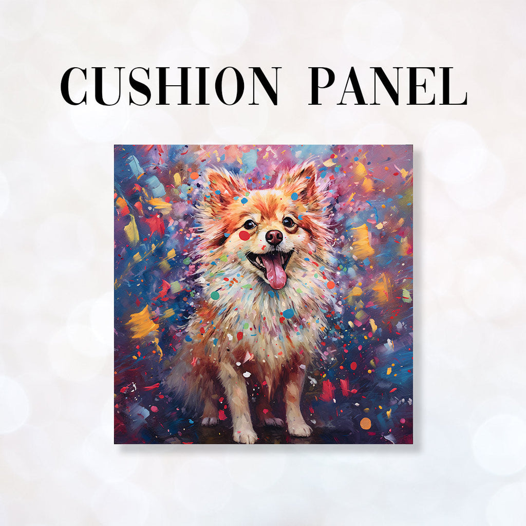 CUSHION Panel Pomeranian Dog Splashes CP-136