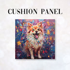 CUSHION Panel Pomeranian Dog Splashes CP-136