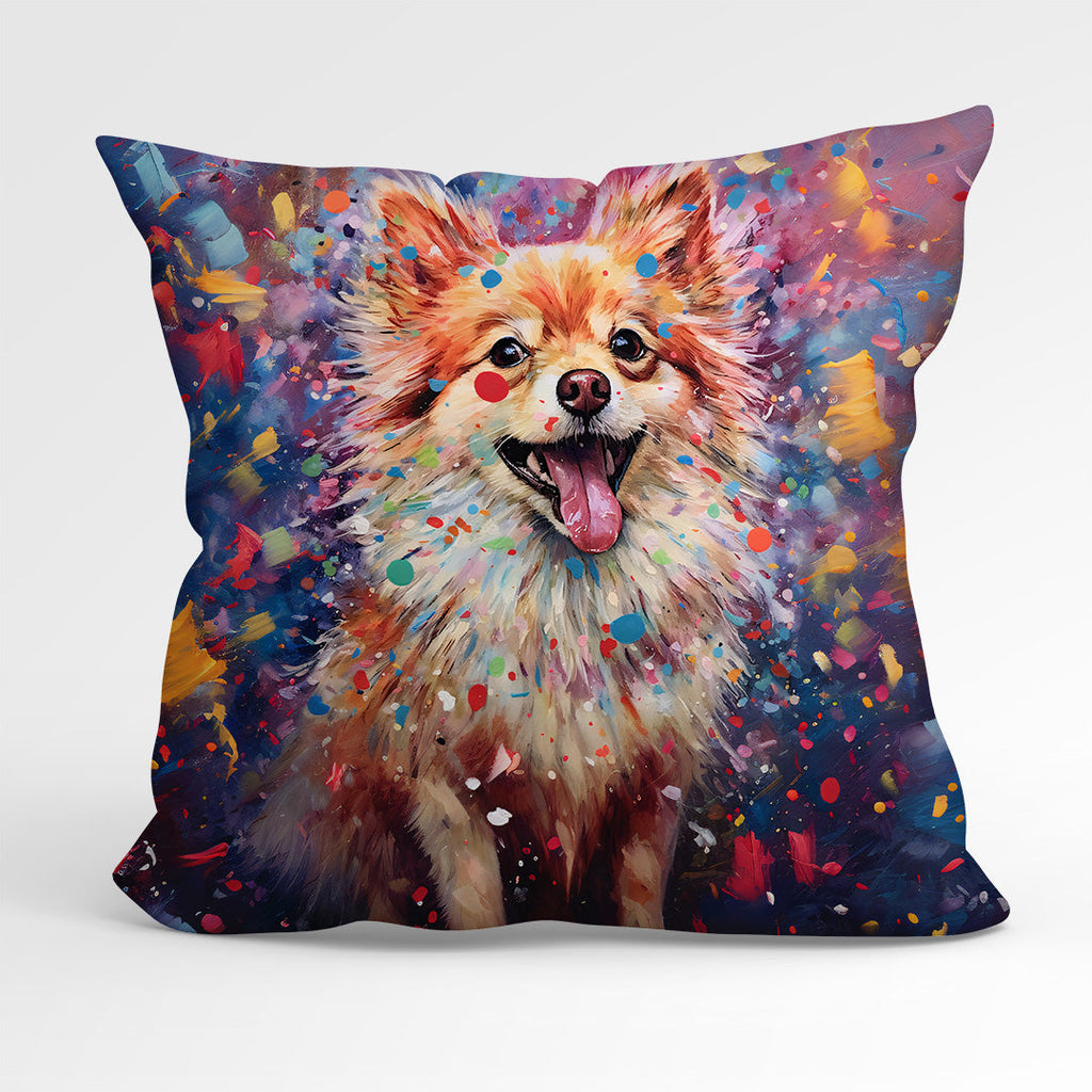 CUSHION Panel Pomeranian Dog Splashes CP-136