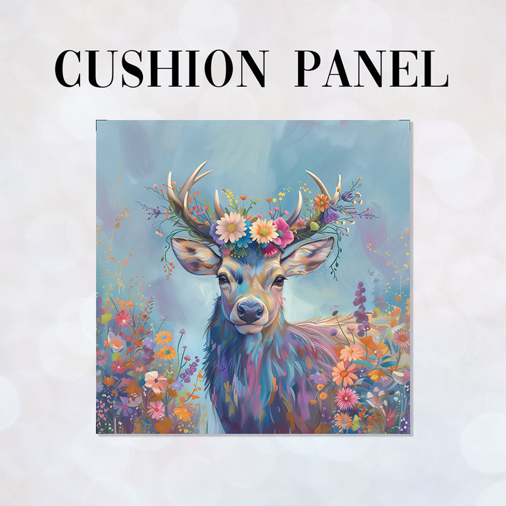 CUSHION Panel Floral Deer CP-242
