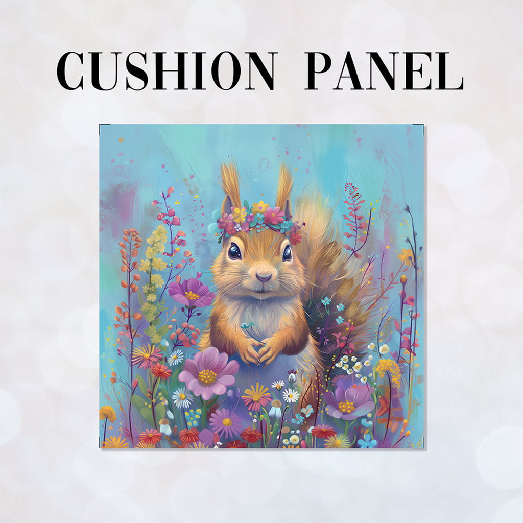 CUSHION Panel Floral Squirrel CP-244