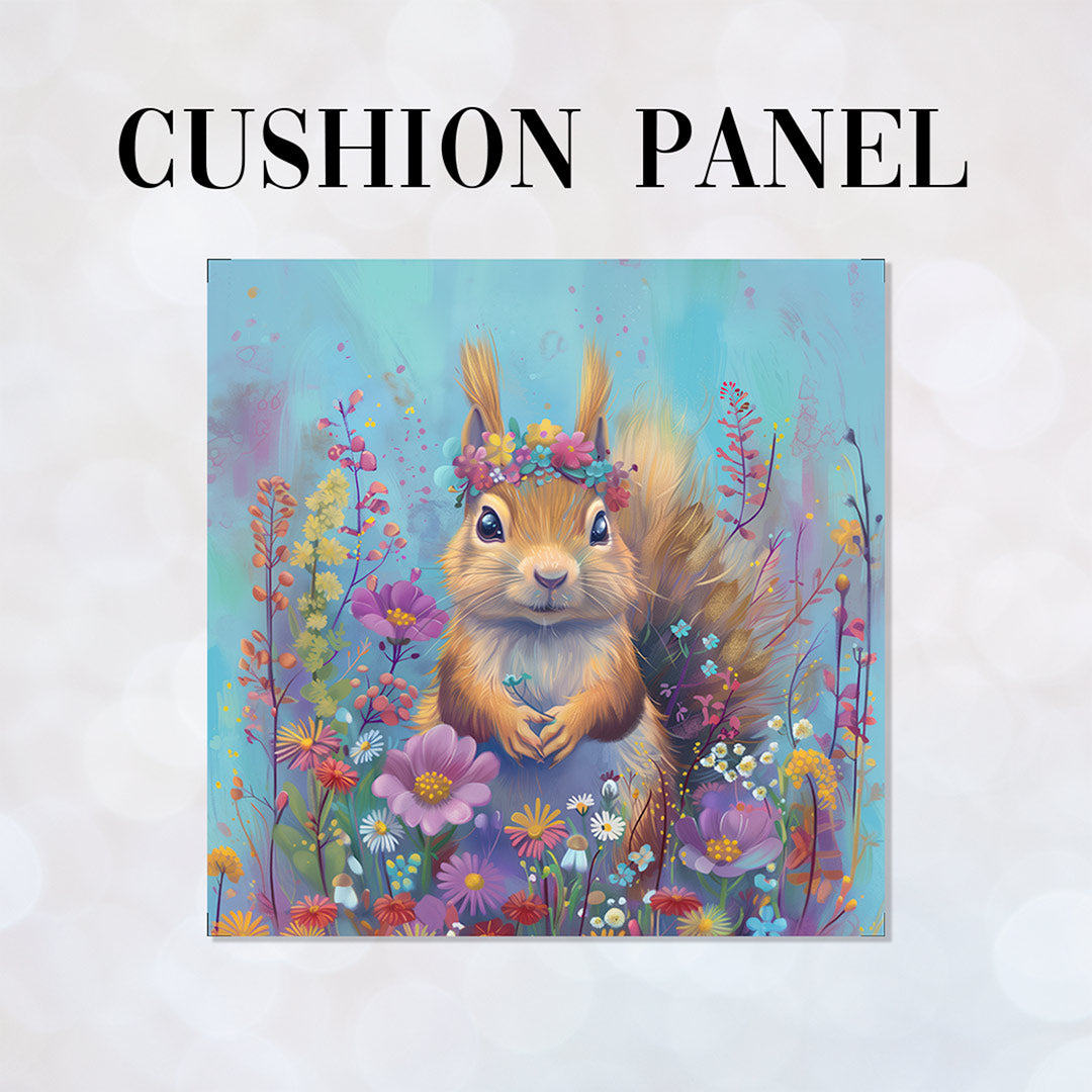 CUSHION Panel Floral Squirrel CP-244
