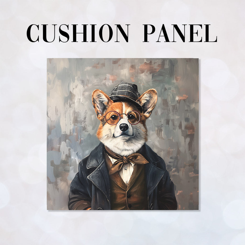 CUSHION Panel Hipster Corgi CP-293