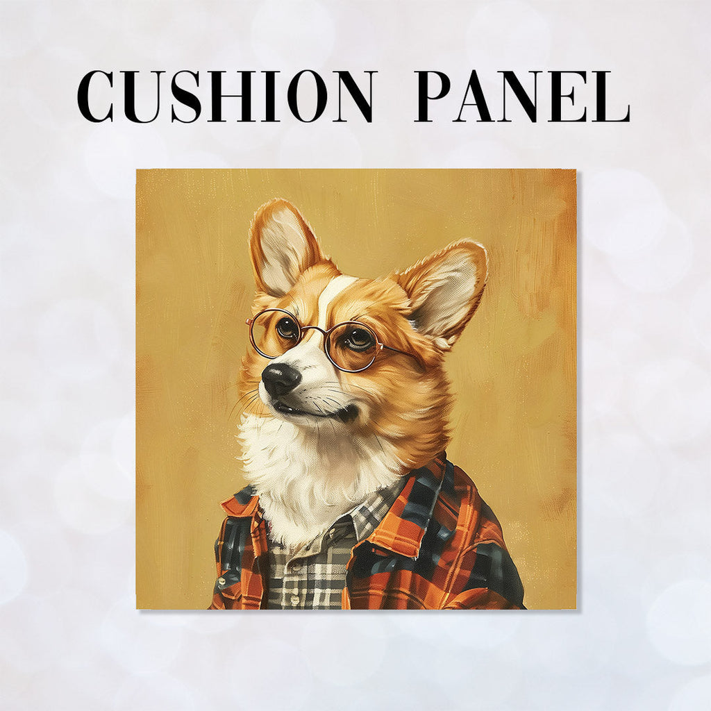 CUSHION Panel Hipster Corgi 3 CP-294