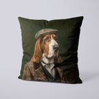 CUSHION Panel Vintage Basset Hound CP-296