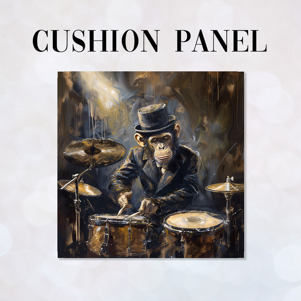 CUSHION Panel Monkey Drummer CP-299