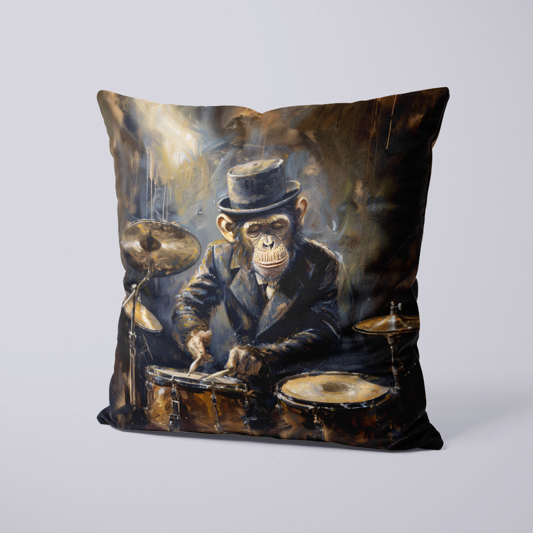 CUSHION Panel Monkey Drummer CP-299
