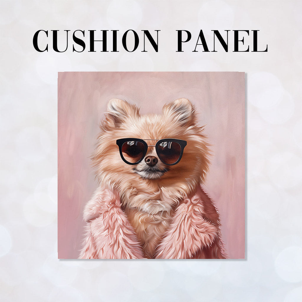 CUSHION Panel Chihuahua Pink Fur CP-301