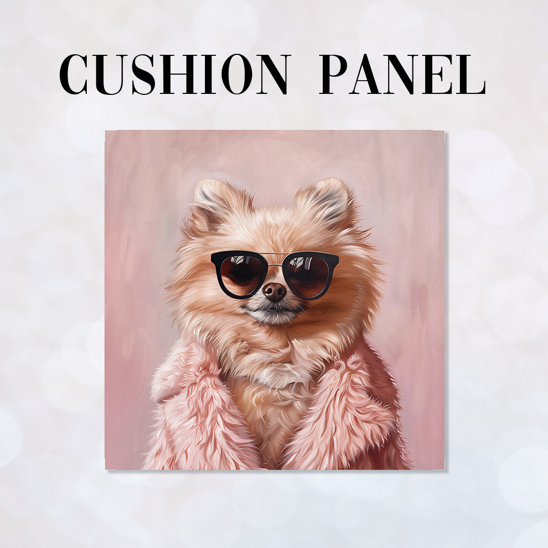 CUSHION Panel Chihuahua Pink Fur CP-301