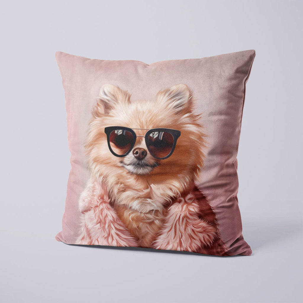 CUSHION Panel Chihuahua Pink Fur CP-301