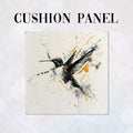 CUSHION Panel Charcoal and Gold Hummingbird CP-310