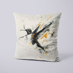 CUSHION Panel Charcoal and Gold Hummingbird CP-310