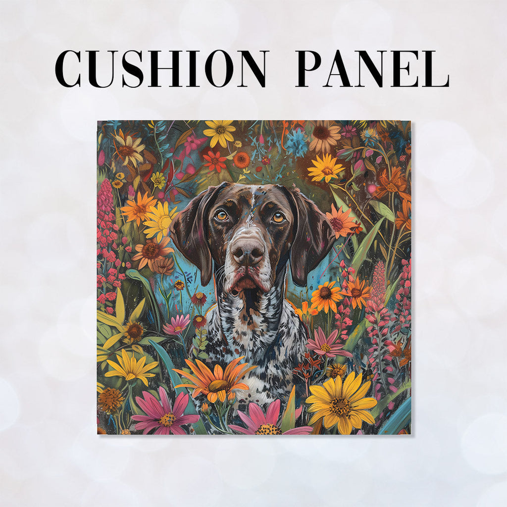 CUSHION Panel Floral German Shorthaired Pointer CP-319